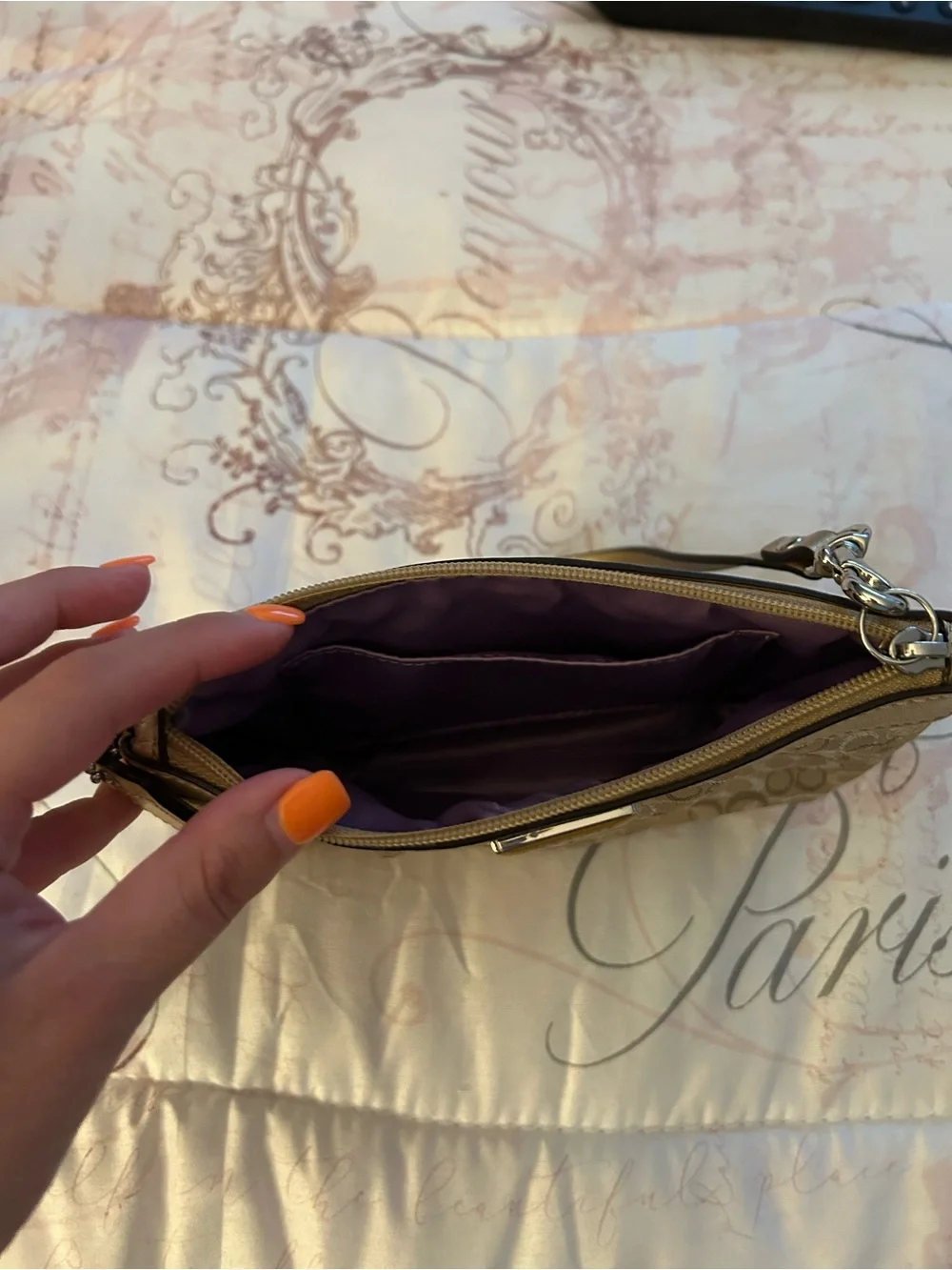 Coach Metallic Gold Signature Wristlet - Gold